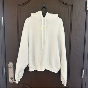 Alexander Wang White Hoodie Sweatshirt M Cotton Blend Minimalist Designer Street